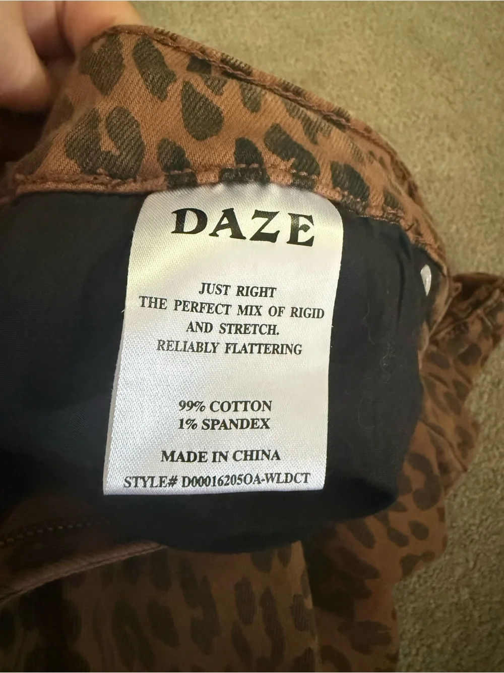 Daze High-Rise Brown Leopard Wide Leg Jeans - Picture 6 of 6